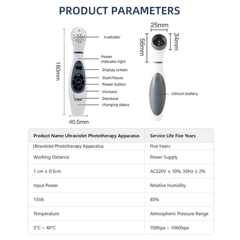 Vitiligo Phototherapy Medical 308nm Uvb Lamp Handheld Light Therapy For Psoriasis Skin Care 16