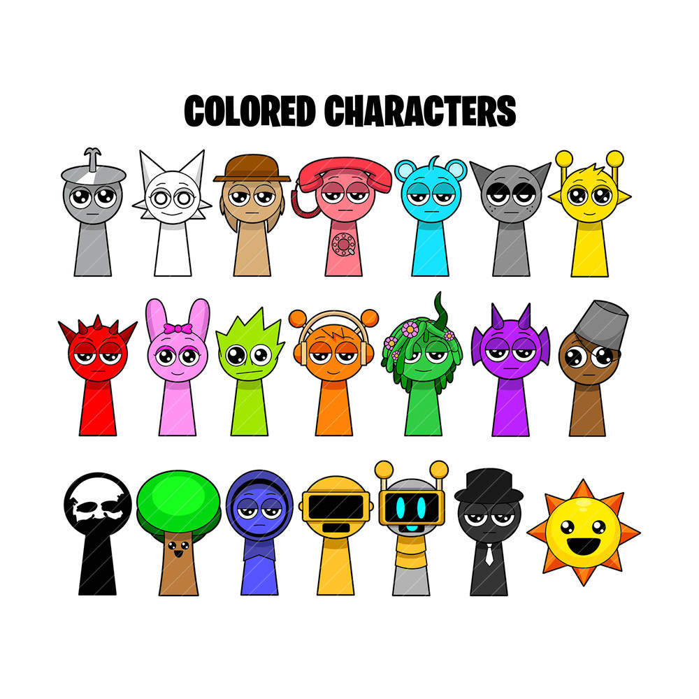 Incredibox Sprunki Svg Bundle Characters 1