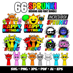 sprunki birthday svg bundle