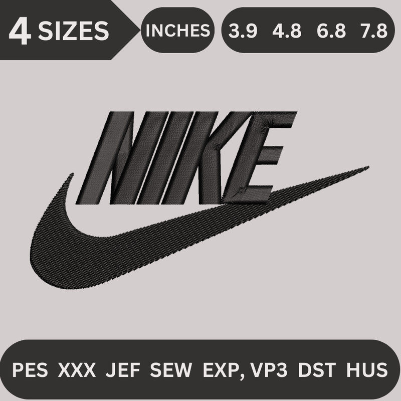 Nike Embroidery Design Nike Embroidery File Digital Download 0