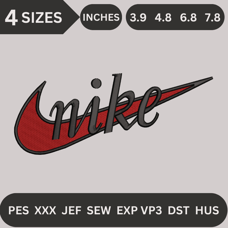 Nike Red Embroidery Design Embroidery Designs Nike Embroidery Designs 0