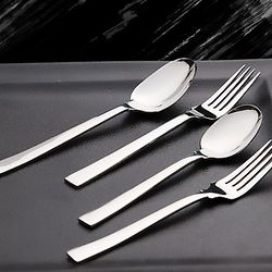 premium quality 34-piece stainless steel silverware set elegant kitchen cutlery for 8