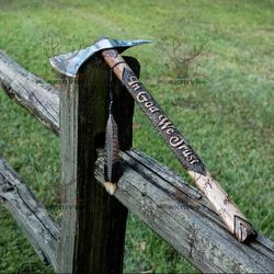 handcrafted engraved tomahawk viking axe in carbon steel