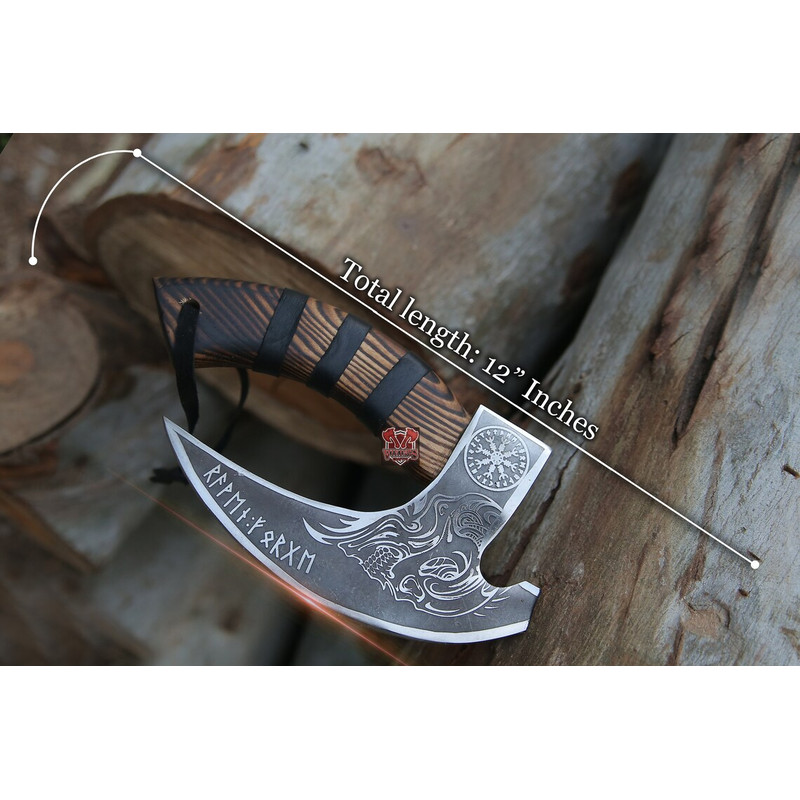 The Original Custom Hand Forged Pizza Axe Viking Pizza Cutter Axe Viking Bearded Camping Axe Best Birthday Annive 3