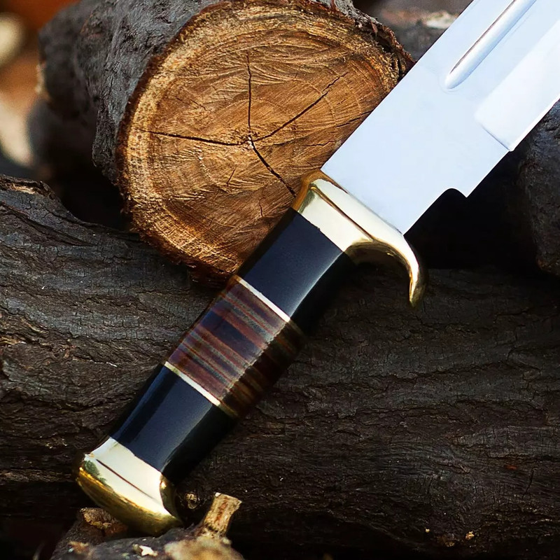 High Polish 18 Inch Crocodile Dundee Hunting Bowie Knife Custom Handmade D2 Steel 5