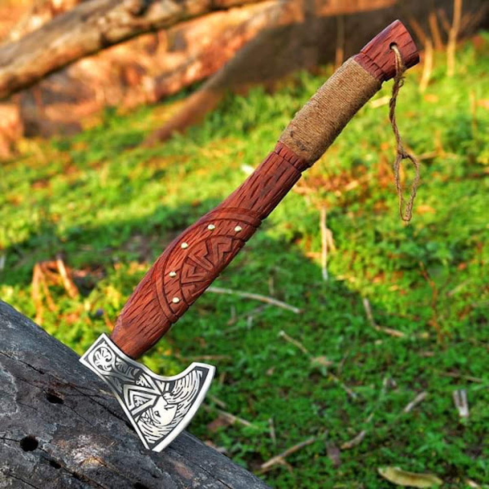 Viking Forged Axe RAGNAR Personalized Hatchet Viking Axe Viking Hatchet Bearded Axe Camping Axe Birthday Chris 0