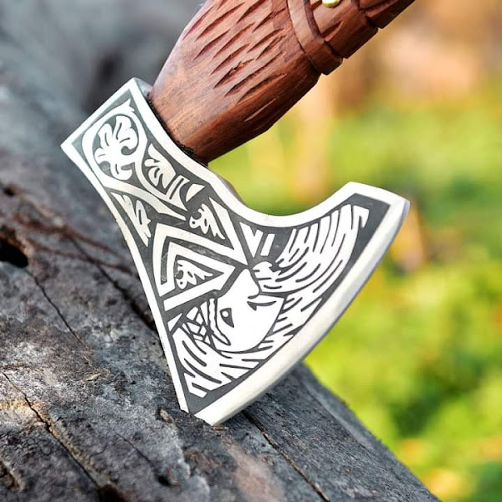 Viking Forged Axe RAGNAR Personalized Hatchet Viking Axe Viking Hatchet Bearded Axe Camping Axe Birthday Chris 1