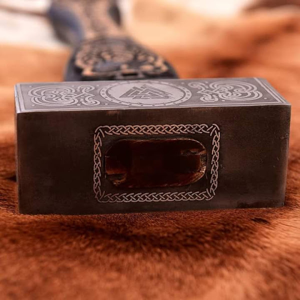 Custom Handmade Combat Survival Camping Hunting Viking Tactical Tomahawk Hammer With Leather Sheathe Gift For USA 2