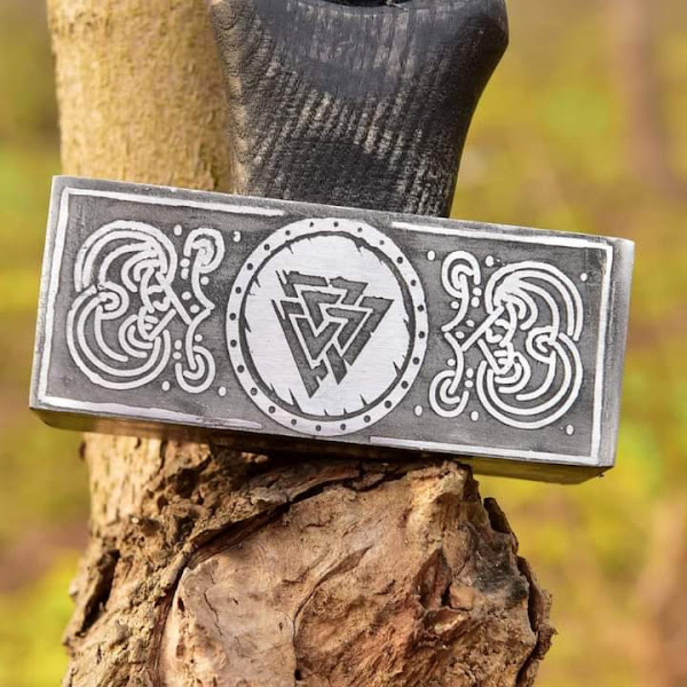 Custom Handmade Combat Survival Camping Hunting Viking Tactical Tomahawk Hammer With Leather Sheathe Gift For USA 1