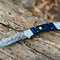 Handmade Damascus Steel Pocket Knife Dollar Sheathe  Back Luck Handle With Leather Sheathe Gift For USA Fathers Day 1