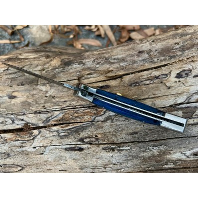 Handmade Damascus Steel Pocket Knife Dollar Sheathe  Back Luck Handle With Leather Sheathe Gift For USA Fathers Day 4
