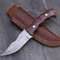 Handmade Damascus Steel Hunting Knife Skinner Knife Resin Handle With Leather Sheathe Gift For USA Fathers Day Gift 0