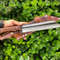 Handmade Carbon Steel Hunting Knife Wood Handle With Wood Gift Box With Leather Sheathe Gift For USA Fathers Day Gift 0