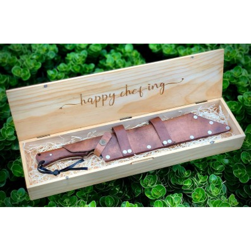 Handmade Carbon Steel Hunting Knife Wood Handle With Wood Gift Box With Leather Sheathe Gift For USA Fathers Day Gift 5