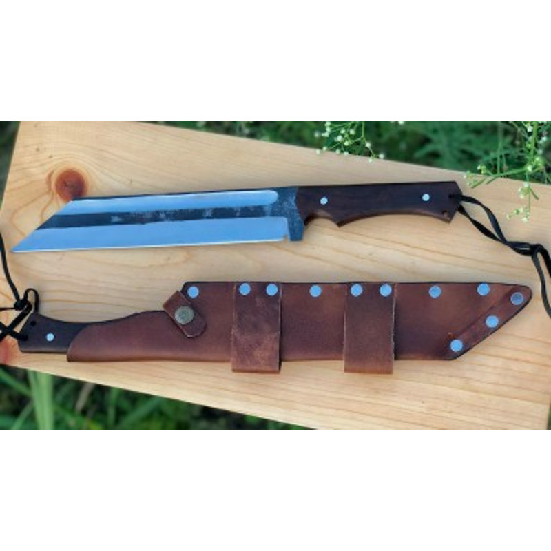 Handmade Carbon Steel Hunting Knife Wood Handle With Wood Gift Box With Leather Sheathe Gift For USA Fathers Day Gift 4