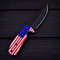 Handmade Carbon Steel Skinner Knife Sheathe Handle USA Flag Handle With Leather Sheathe Gift For USA Fathers Day Gift 1