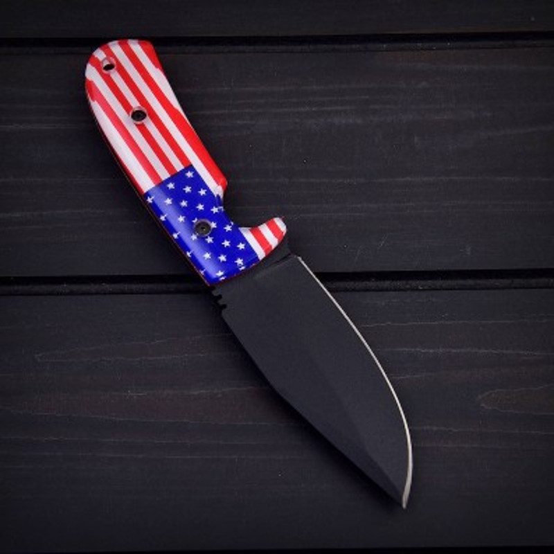 Handmade Carbon Steel Skinner Knife Sheathe Handle USA Flag Handle With Leather Sheathe Gift For USA Fathers Day Gift 2