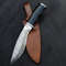 Handmade Damascus Steel Hunting Knife Buffalo Horn  Steel Hnadle With Leather Sheathe Gift For USA Fathers Day Gift 0