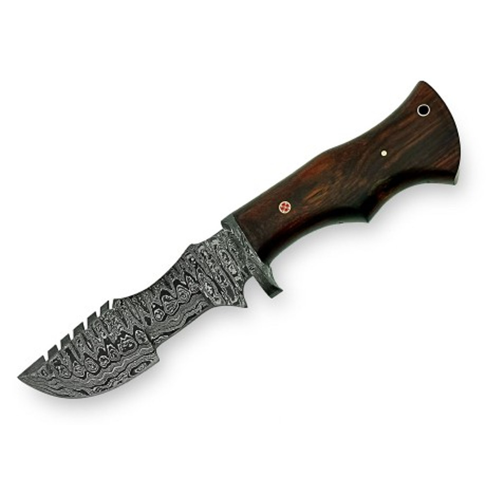 Handmade Damascus Steel Tarakar Knife Fixed Blade Wood Handle With Leather Sheathe Gift For USA Fathers Day Gift 1