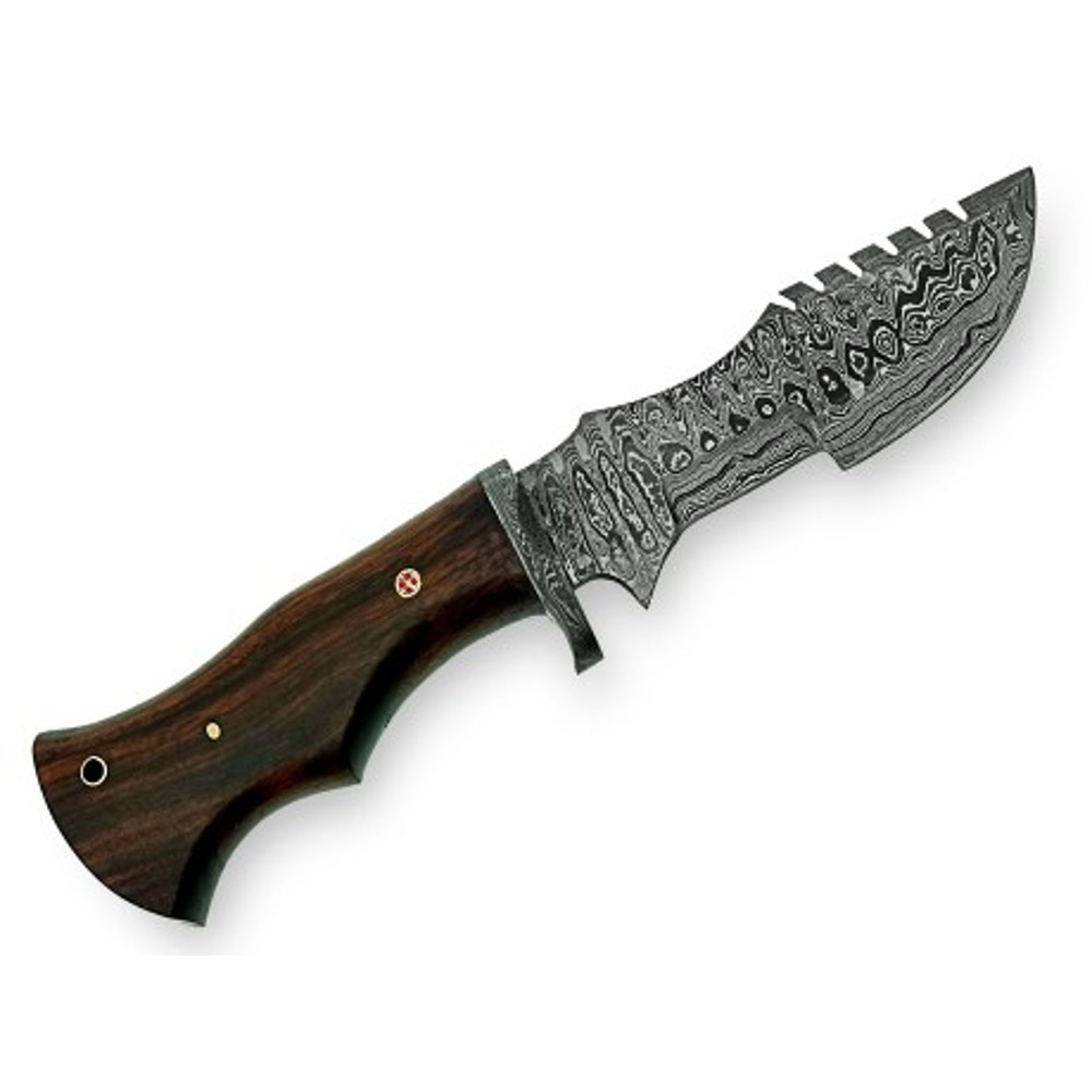 Handmade Damascus Steel Tarakar Knife Fixed Blade Wood Handle With Leather Sheathe Gift For USA Fathers Day Gift 3