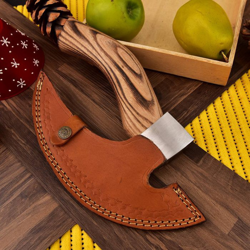 Handmade D2 Steel Pizza Axe Viking Axe Wood Handle With Leather Sheathe Gift For USA Fathers Day Gift For Men Groom 3