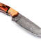 Handmade Damascus Steel Skinner Knife Olive Wood Handle With Leather Sheathe Gift For USA Fathers Day Gift For Men 1