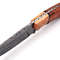 Handmade Damascus Steel Skinner Knife Olive Wood Handle With Leather Sheathe Gift For USA Fathers Day Gift For Men 2
