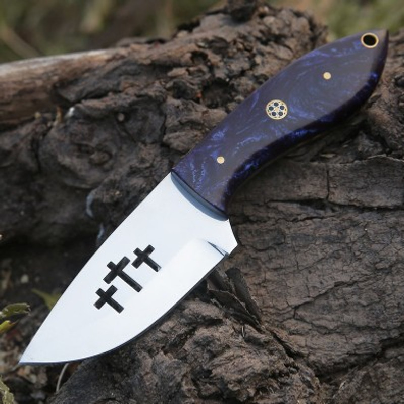 Handmade D2 Steel Skinner Knife 2 Pec Lot Off Knife Resin Handle With Leather Sheathe Gift For USA Fathers Day Gift 1