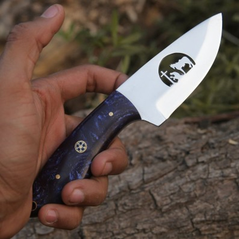 Handmade D2 Steel Skinner Knife 2 Pec Lot Off Knife Resin Handle With Leather Sheathe Gift For USA Fathers Day Gift 5