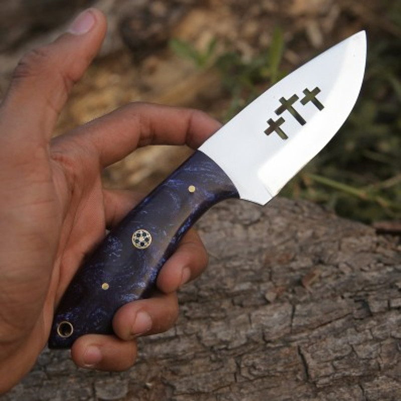 Handmade D2 Steel Skinner Knife 2 Pec Lot Off Knife Resin Handle With Leather Sheathe Gift For USA Fathers Day Gift 7