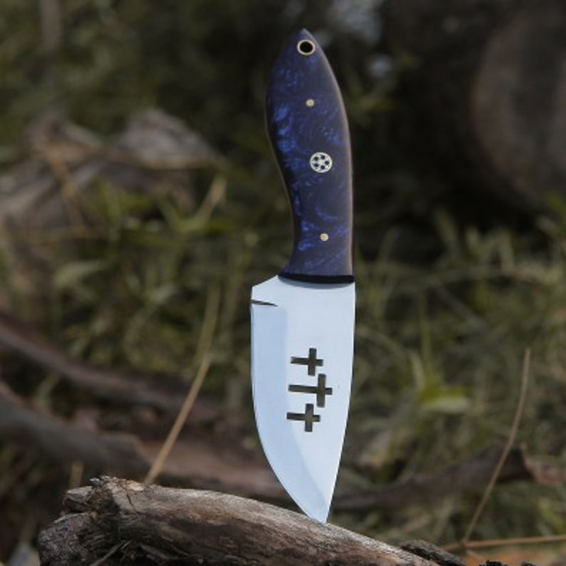 Handmade D2 Steel Skinner Knife 2 Pec Lot Off Knife Resin Handle With Leather Sheathe Gift For USA Fathers Day Gift 8