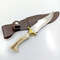 Handmade D2 Steel Skinner Knife Stag Horn  Brass Clip Handle With Leather Sheathe Gift For USA Fathers Day Gift 5