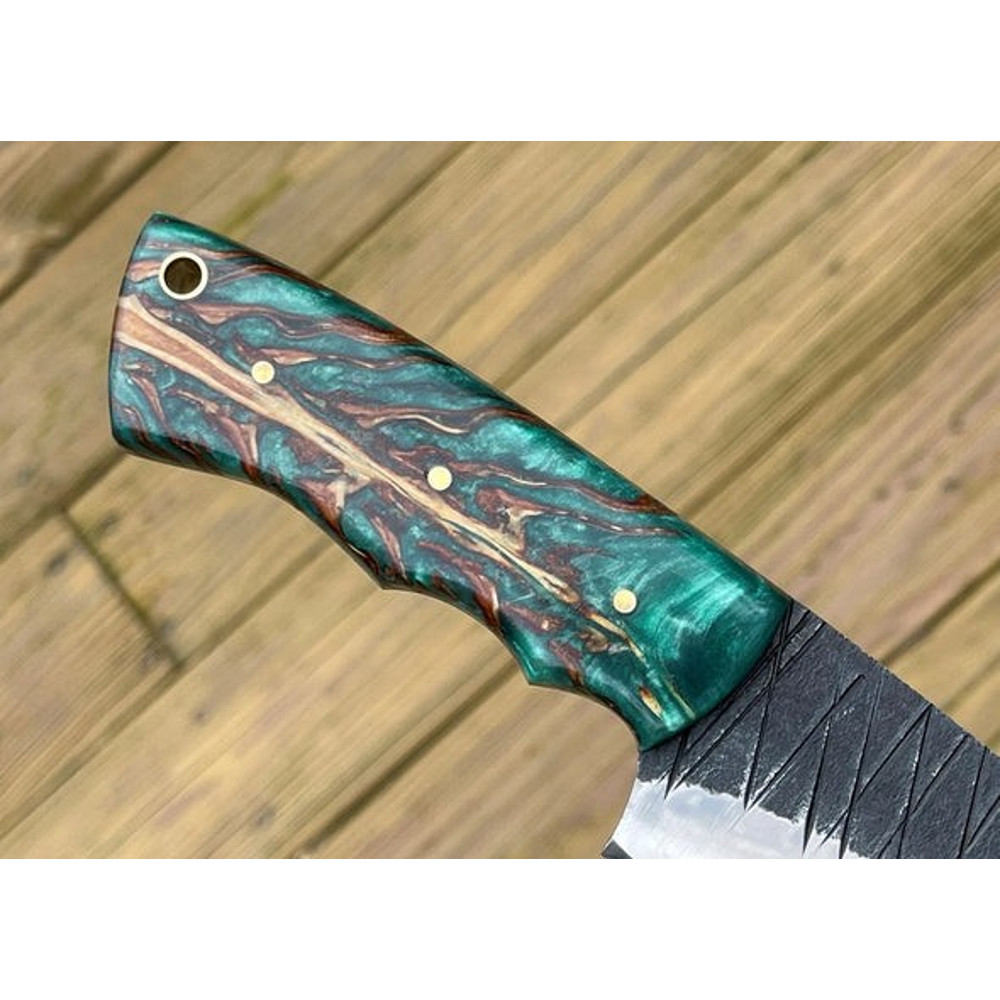 Handmade D2 Steel Skinner Knife Fixed Blade Risen Handle With Leather Sheathe Gift For USA Fathers Day Gift For Men 3