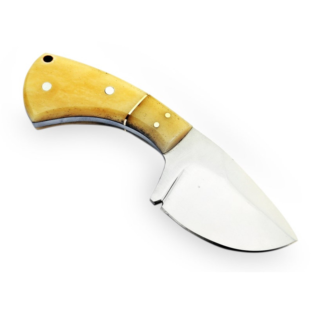 Handmade D2 Steel Skinner Knife Hunting Knife Bone Handle With Leather Sheathe Gift For USA Fathers Day Gift For Men 1