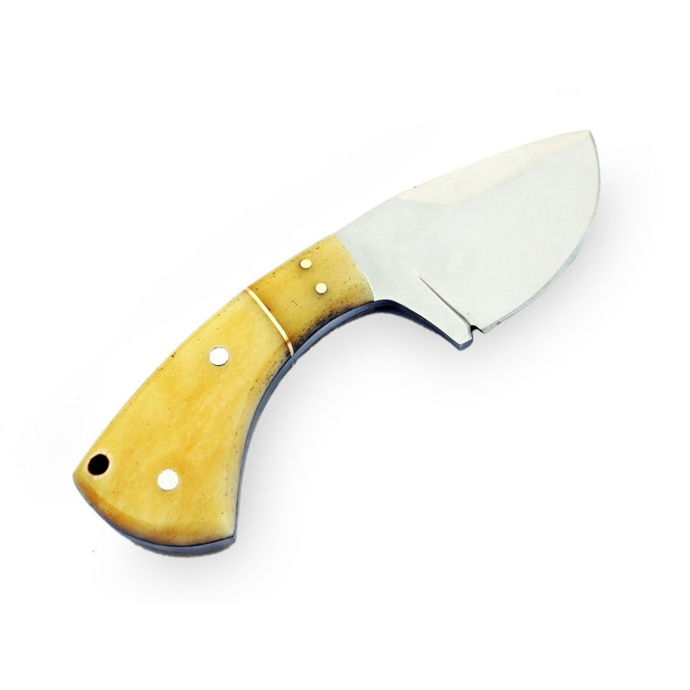 Handmade D2 Steel Skinner Knife Hunting Knife Bone Handle With Leather Sheathe Gift For USA Fathers Day Gift For Men 2