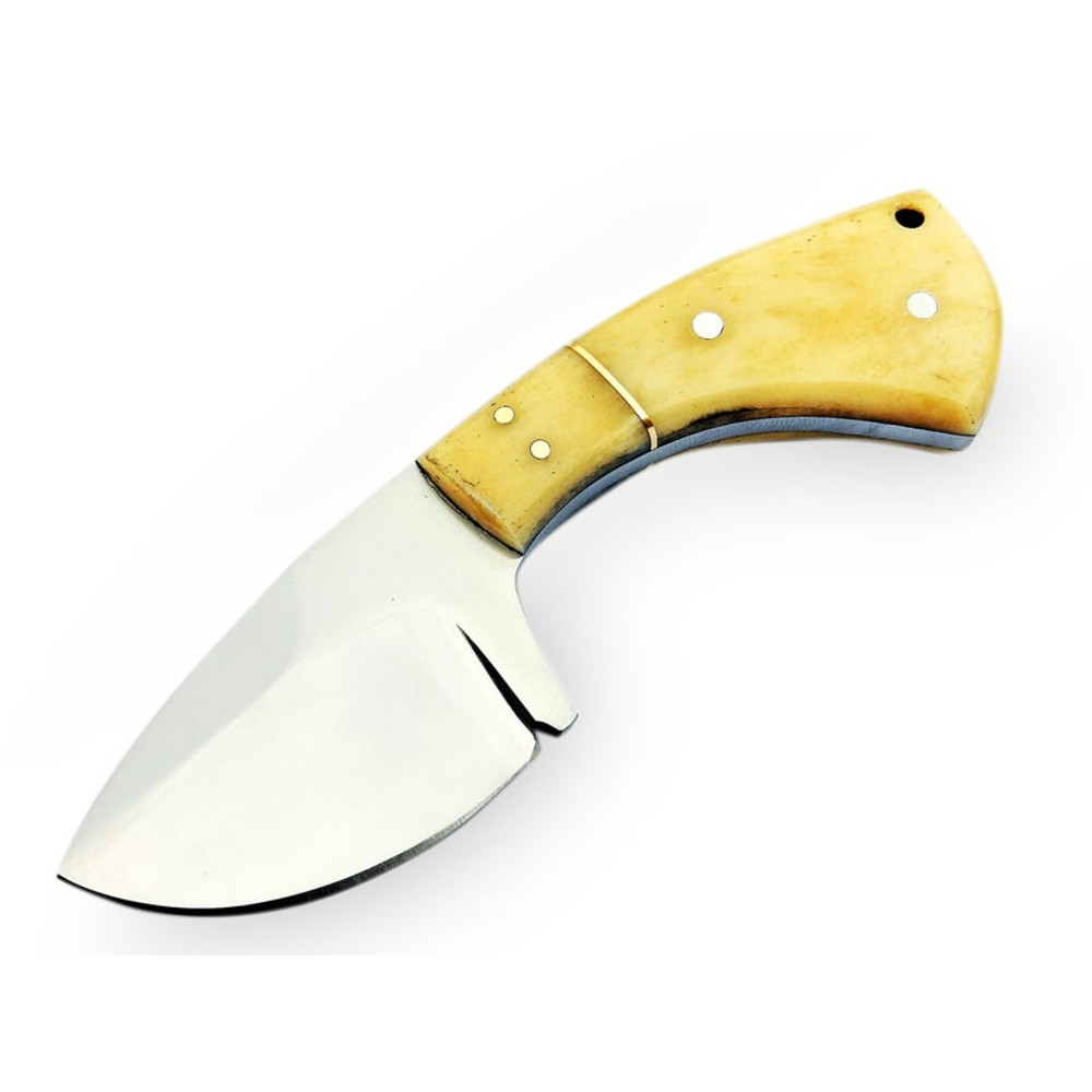 Handmade D2 Steel Skinner Knife Hunting Knife Bone Handle With Leather Sheathe Gift For USA Fathers Day Gift For Men 3