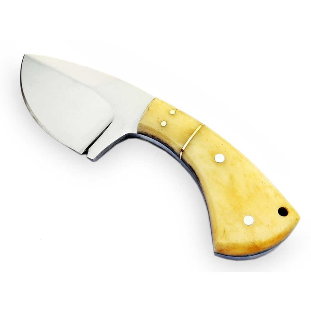 Handmade D2 Steel Skinner Knife Hunting Knife Bone Handle With Leather Sheathe Gift For USA Fathers Day Gift For Men 4