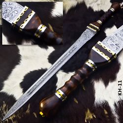 kmcutlery 26" inches approx hand made damascus steel sword ready to ship ready to ship