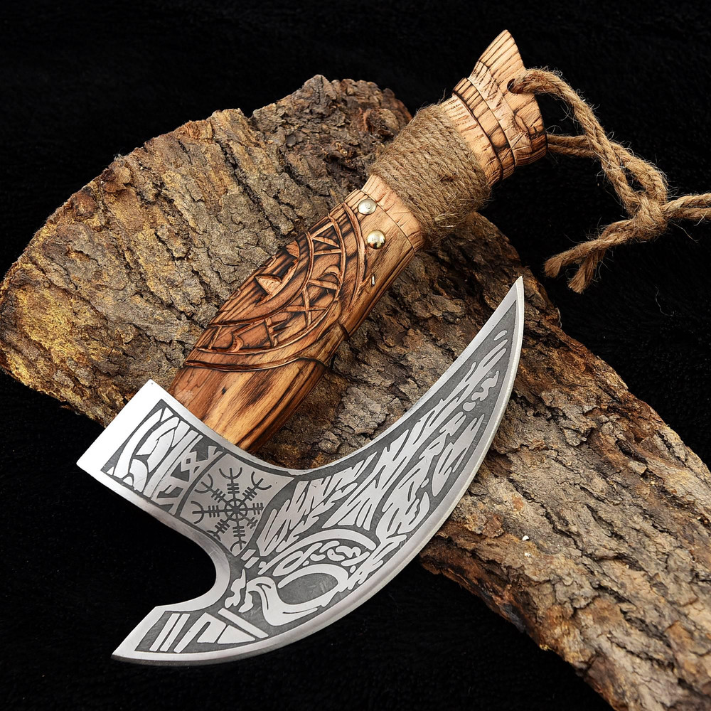 Kmcutlery Forged In Fire Custom Made Viking Axe Pizza Cutter 9001 2