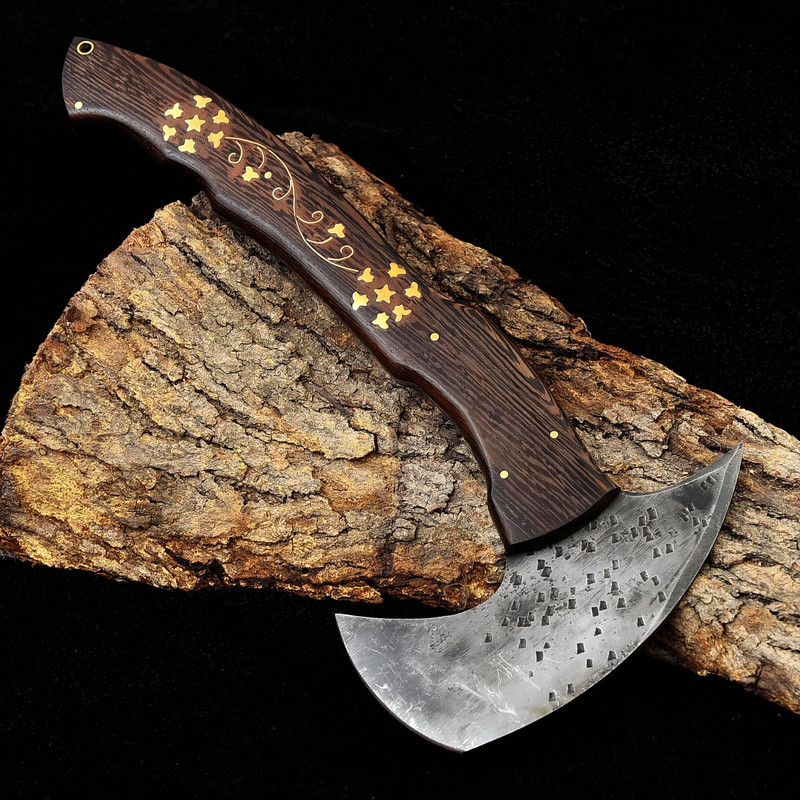Kmcutlery Handmade Viking Axes With Wangi Wood 0