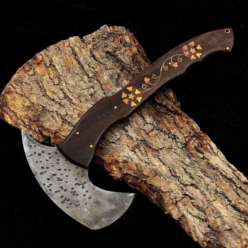 Kmcutlery Handmade Viking Axes With Wangi Wood 2