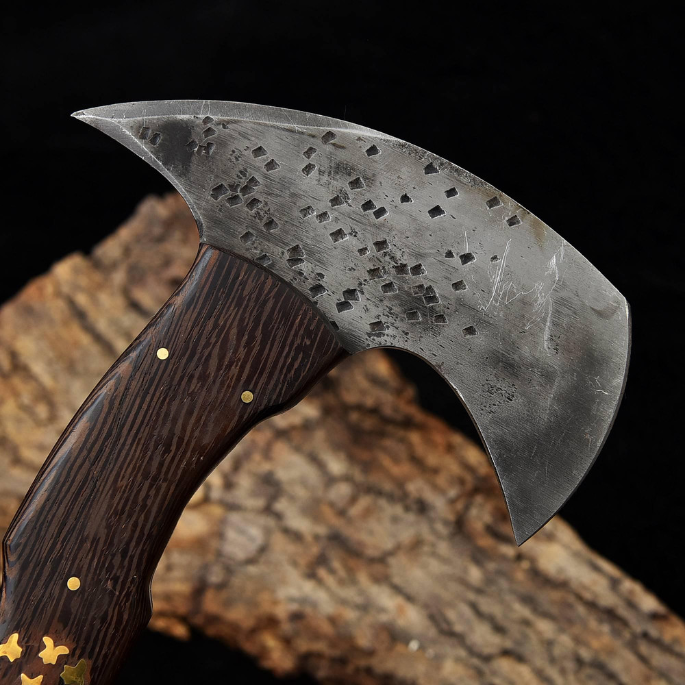 Kmcutlery Handmade Viking Axes With Wangi Wood 3