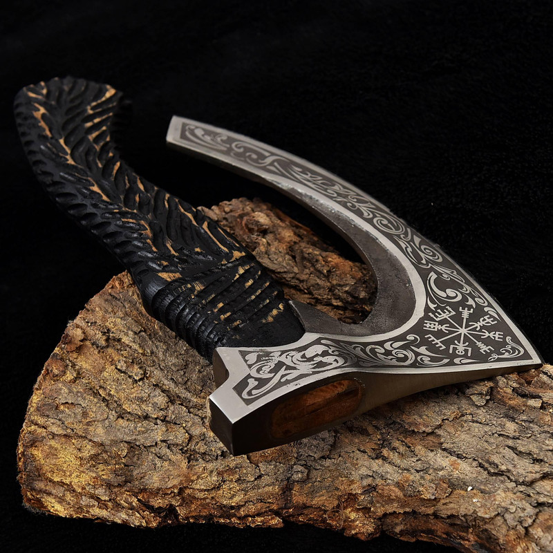 Kmcutlery Handmade Viking Axes Large Pizza Cutter 03 4