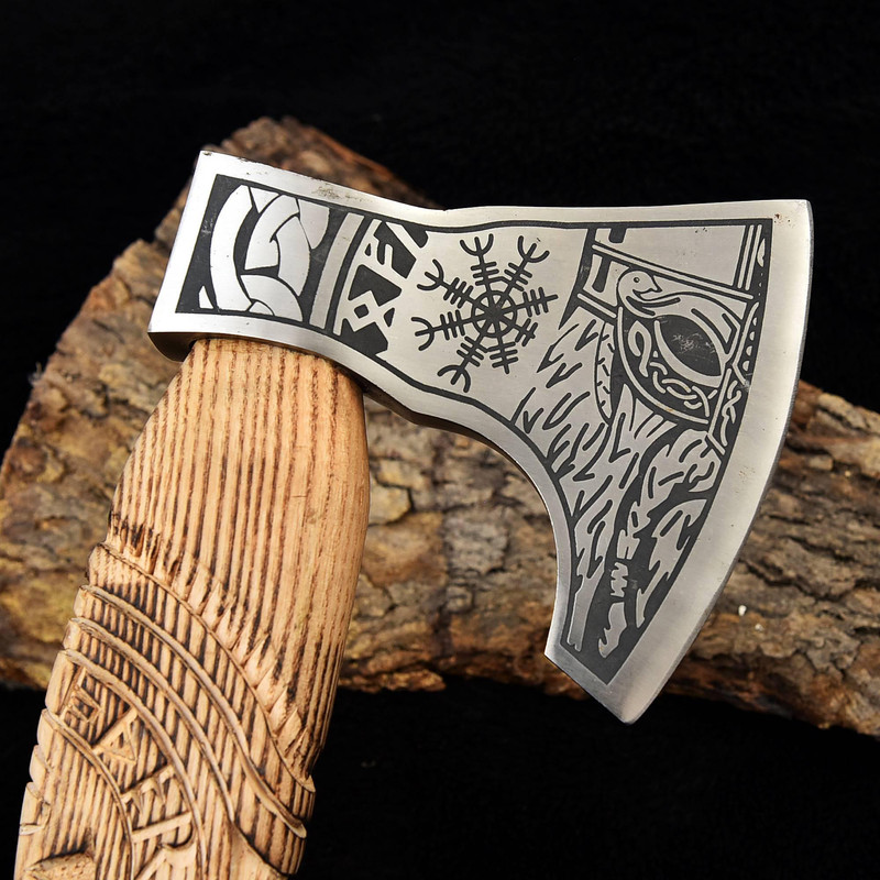 Kmcutlery Forged In Fire Custom Made Viking War Axes 005 0
