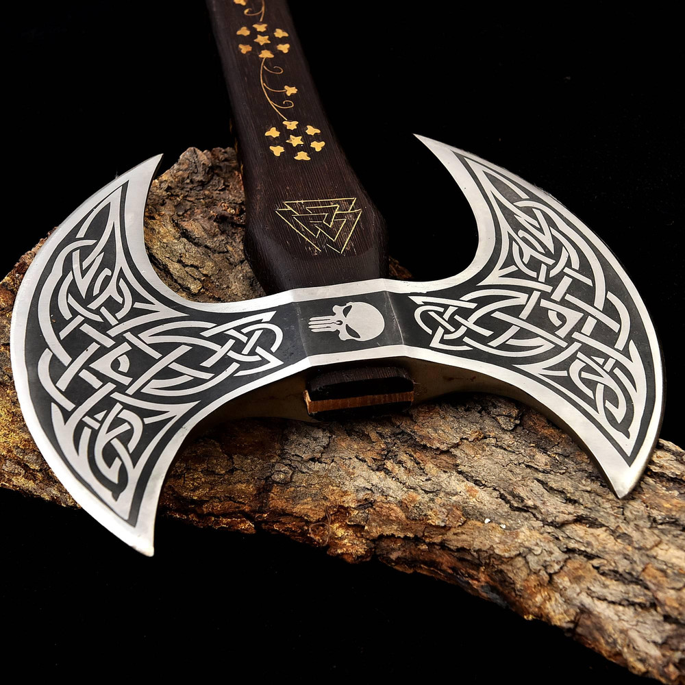 Kmcutlery Forged In Fire Custom Made Viking War Axes Double Edge 006 1