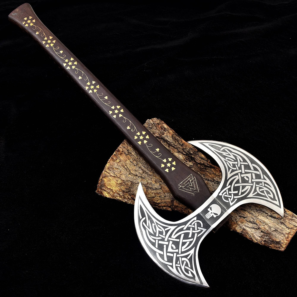 Kmcutlery Forged In Fire Custom Made Viking War Axes Double Edge 006 2