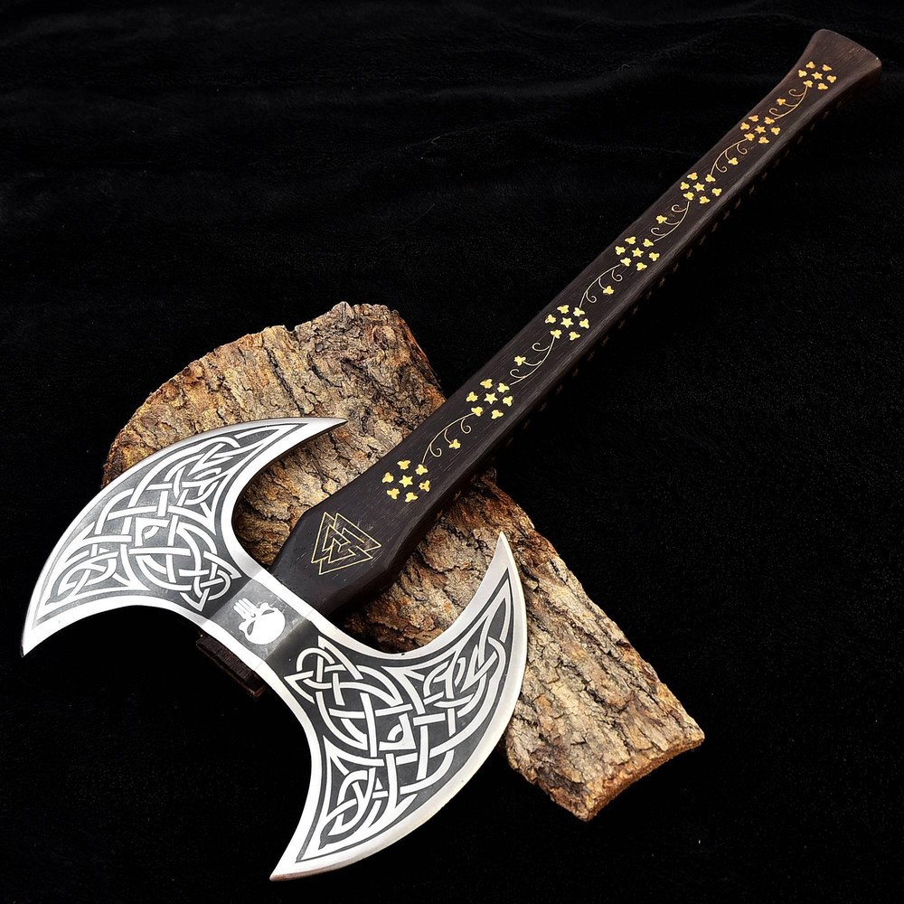 Kmcutlery Forged In Fire Custom Made Viking War Axes Double Edge 006 3