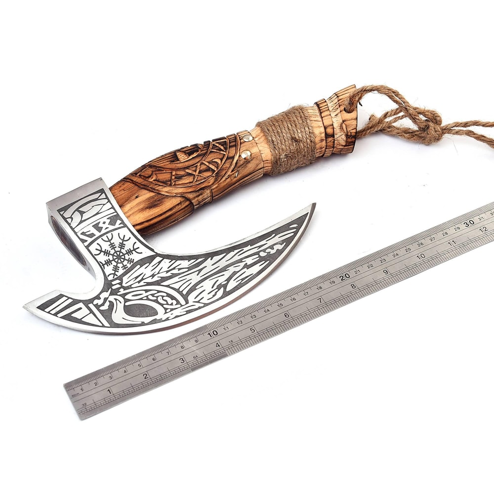 Kmcutlery Forged In Fire Hand Made Viking Axe Pizza Cutter 9012 4