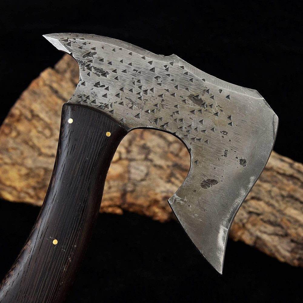Kmcutlery Forged In Fire Custom Made Viking War Axes Wangi Wood With Brass Work 9017 0