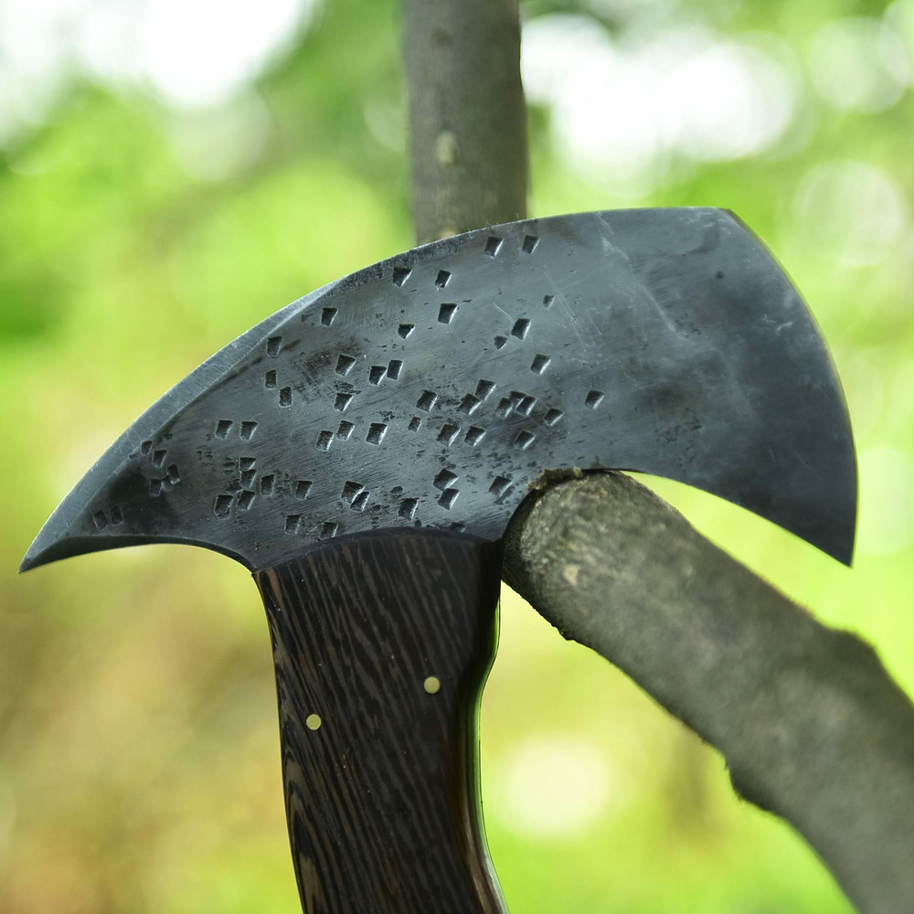 Kmcutlery Forged In Fire Custom Made Viking Axes Wangi Wood With Brass Work 9019 0